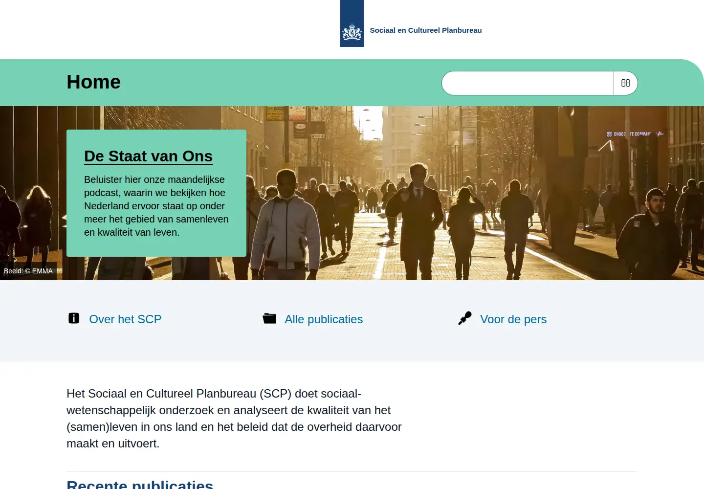Captured homepage of scp.nl in the current scan