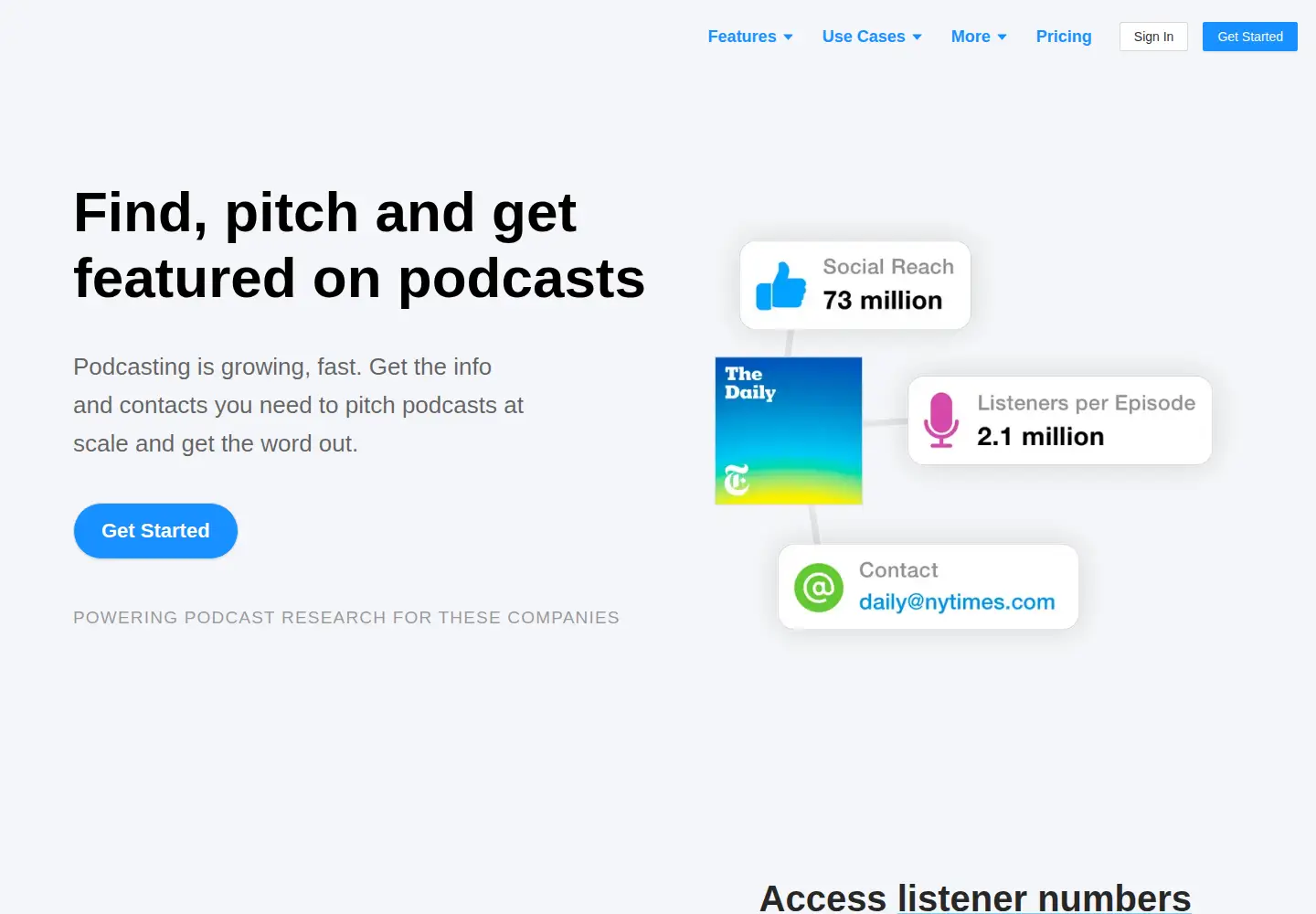 Captured homepage of rephonic.com in the current scan