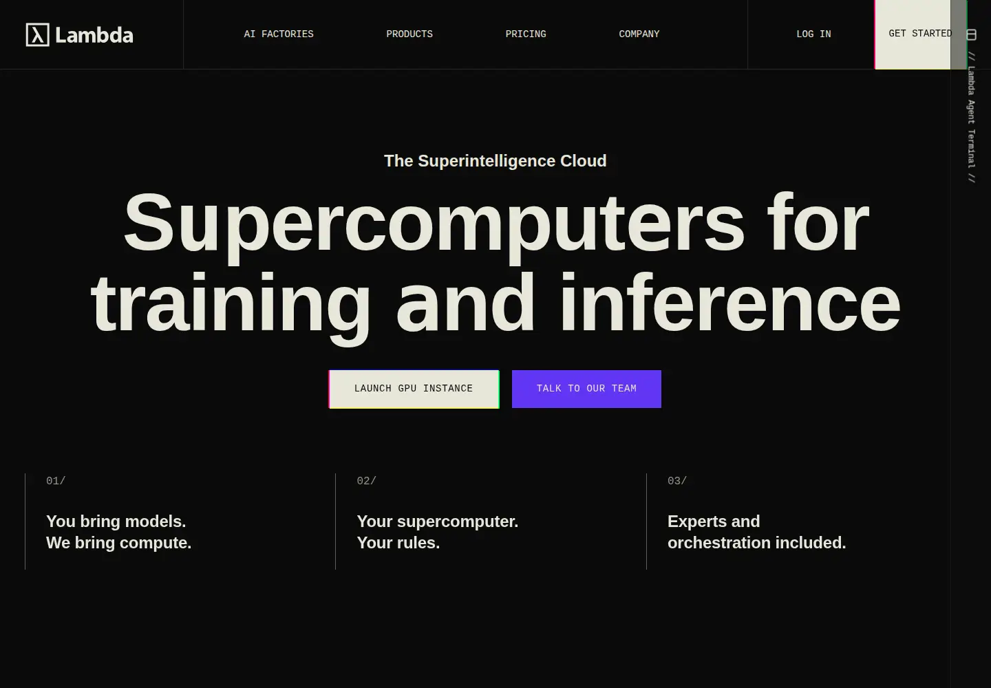 Screenshot of lambdalabs.com