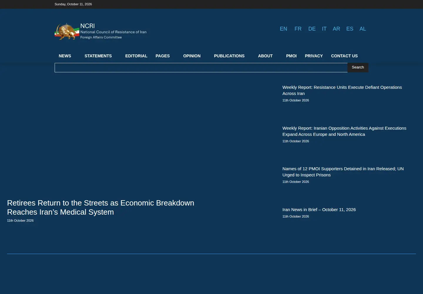 Screenshot of ncr-iran.org
