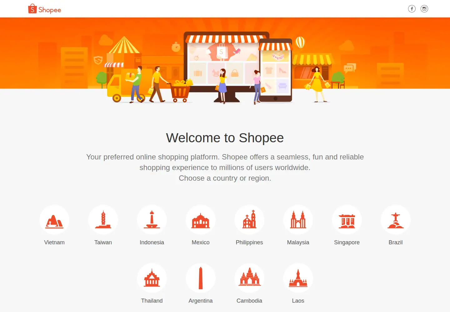 Captured homepage of shopee.com in the current scan
