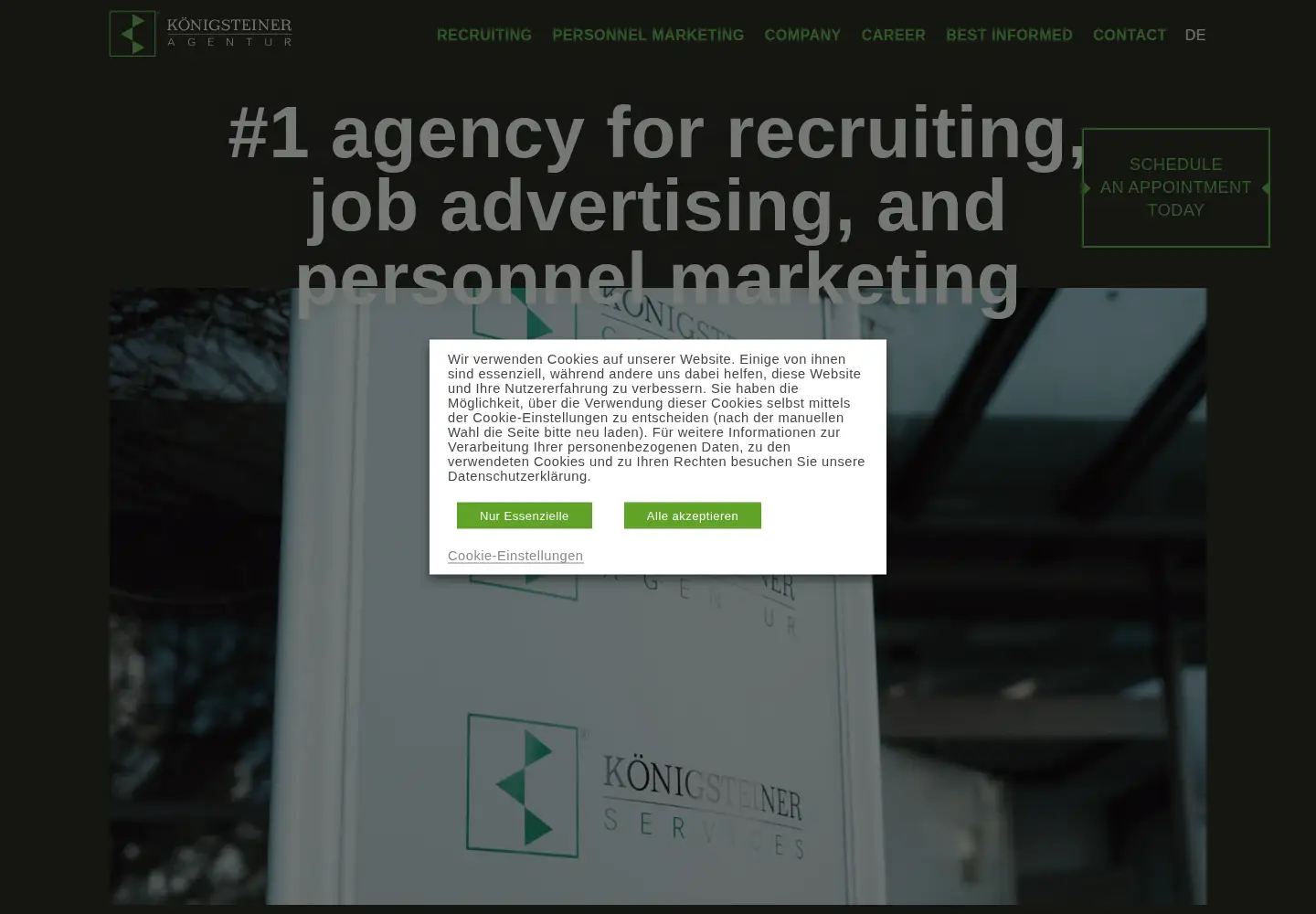 Captured homepage of koenigsteiner-agentur.de in the current scan