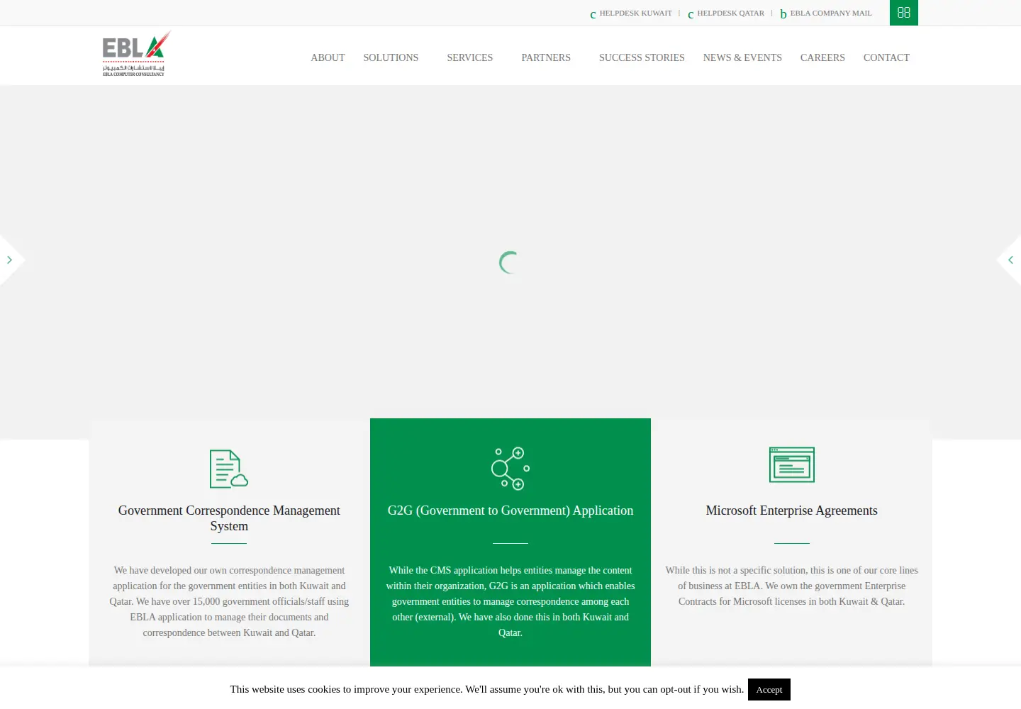 Captured homepage of eblacorp.com in the current scan
