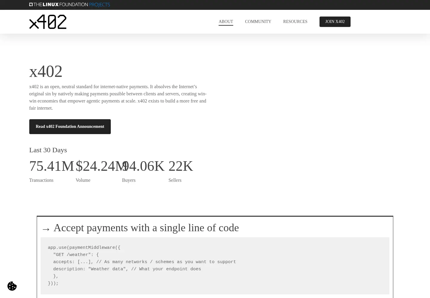 Screenshot of x402.org