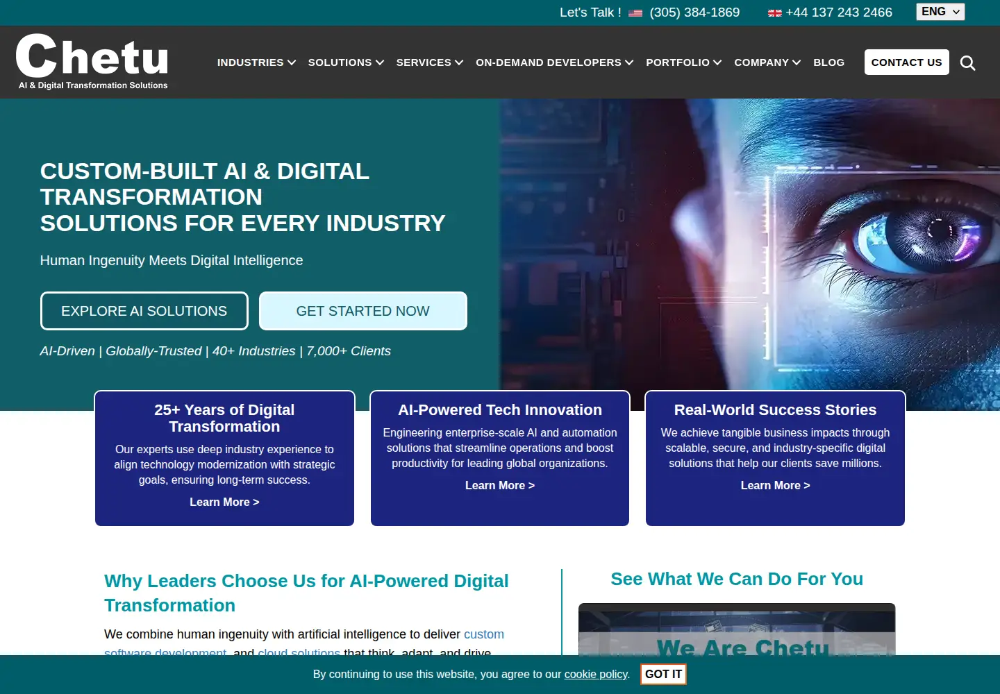 Screenshot of chetu.com