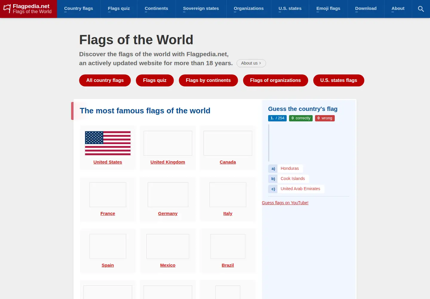 Screenshot of flagpedia.net