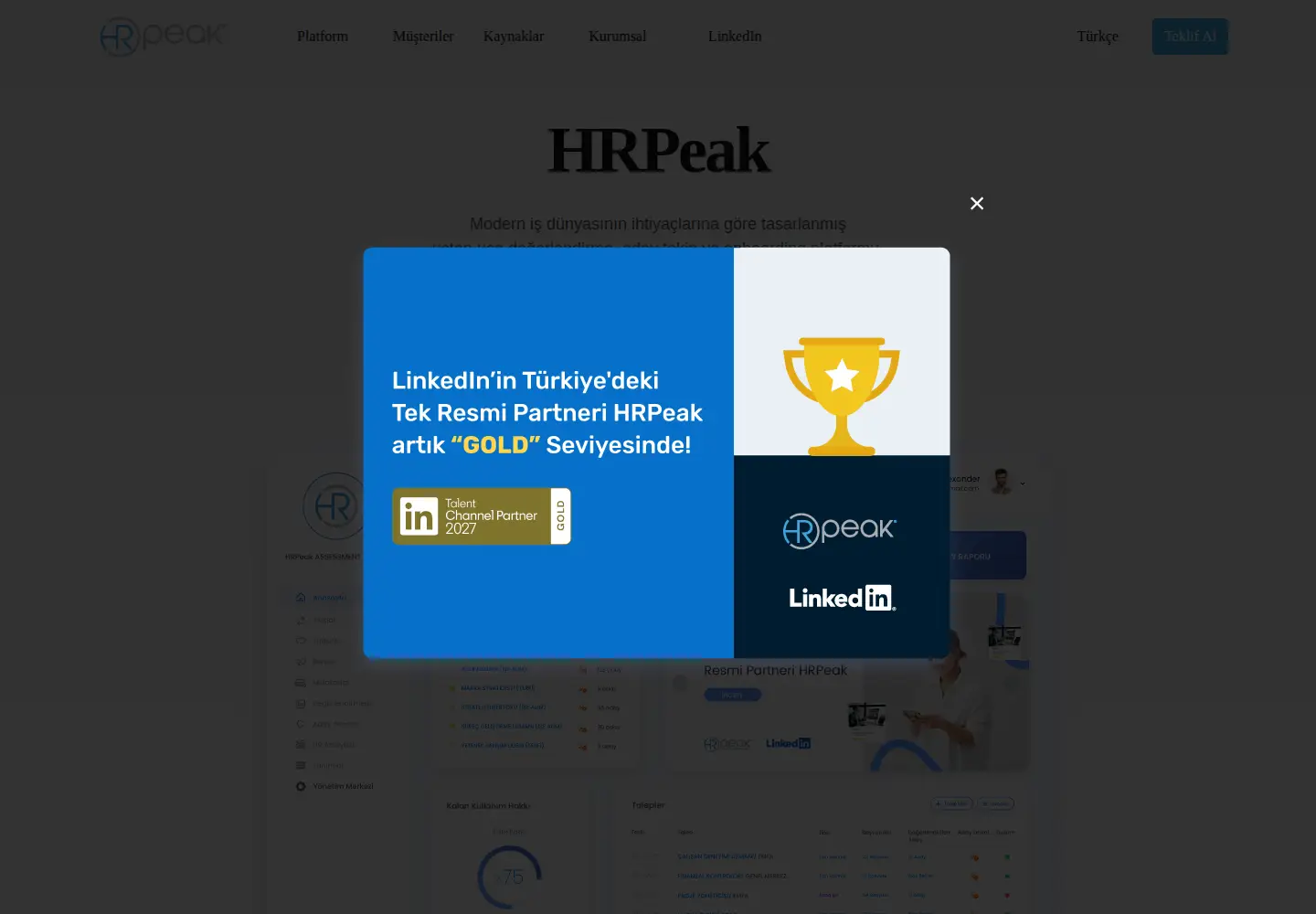 Screenshot of hrpeak.com