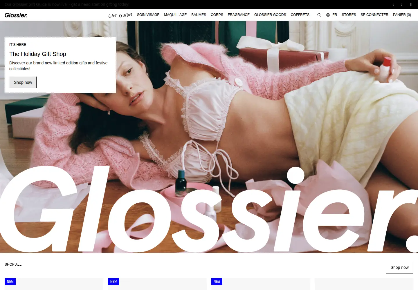 Screenshot of glossier.com