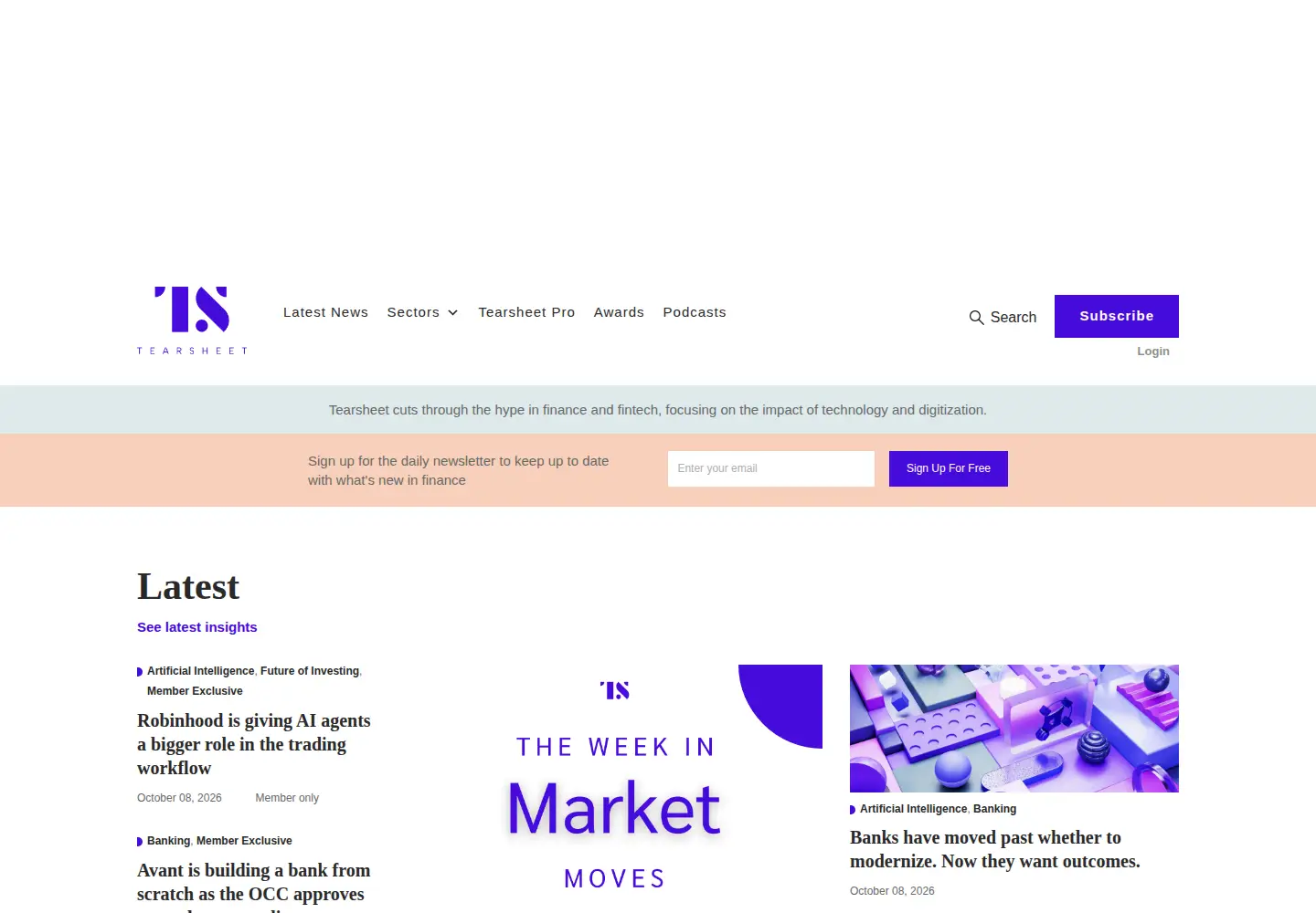 Screenshot of tearsheet.co