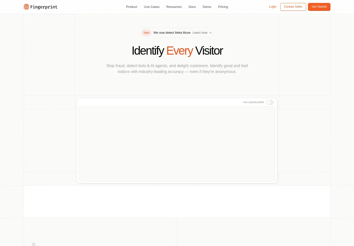 Screenshot of fingerprint.com