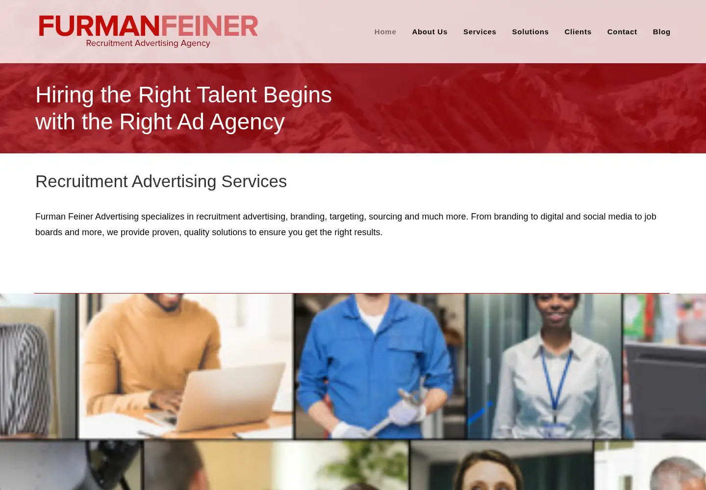 Captured homepage of furmanfeiner.com in the current scan