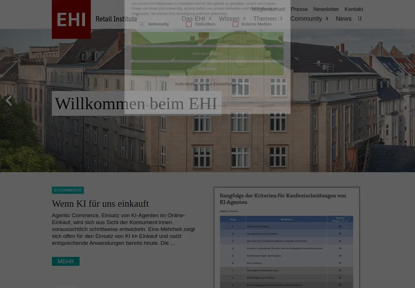 Captured homepage of ehi.org in the current scan