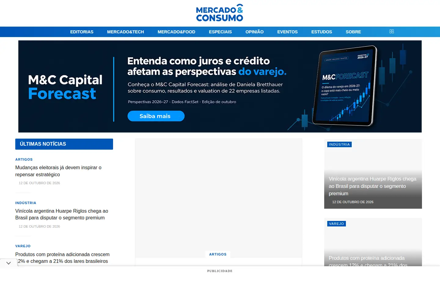 Screenshot of mercadoeconsumo.com.br