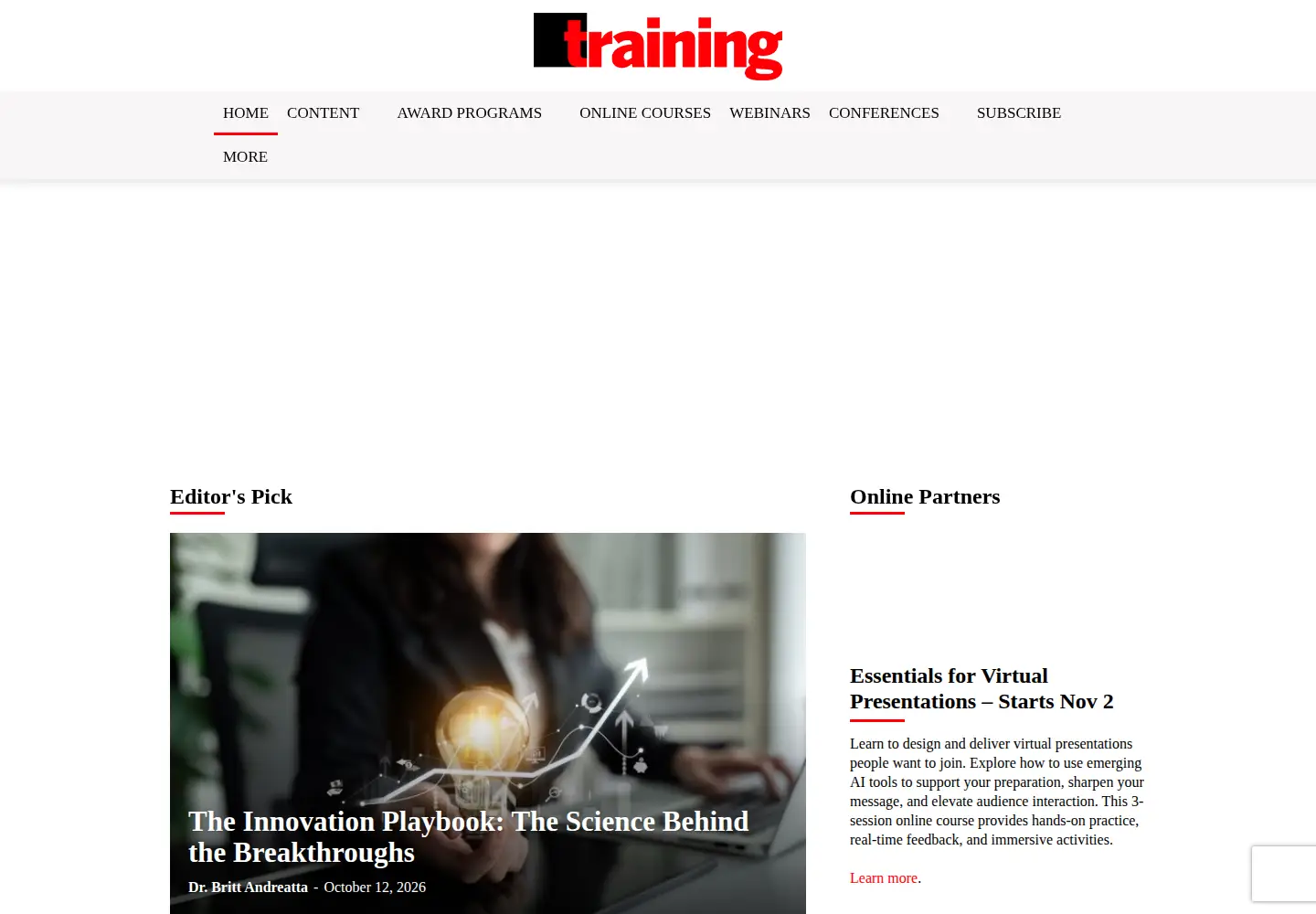 Screenshot of trainingmag.com