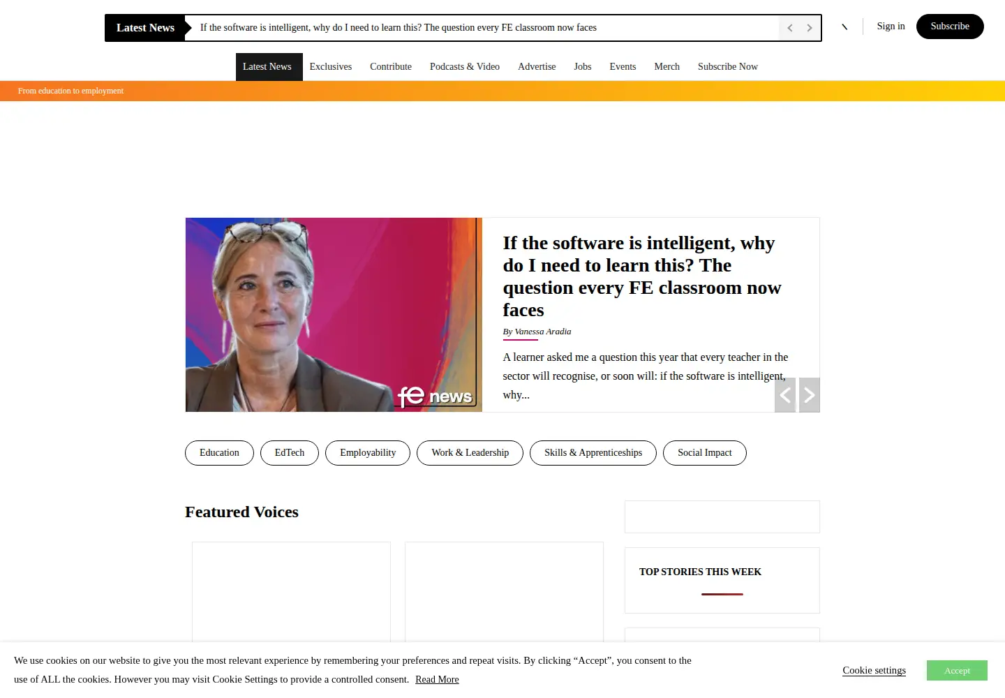 Screenshot of fenews.co.uk