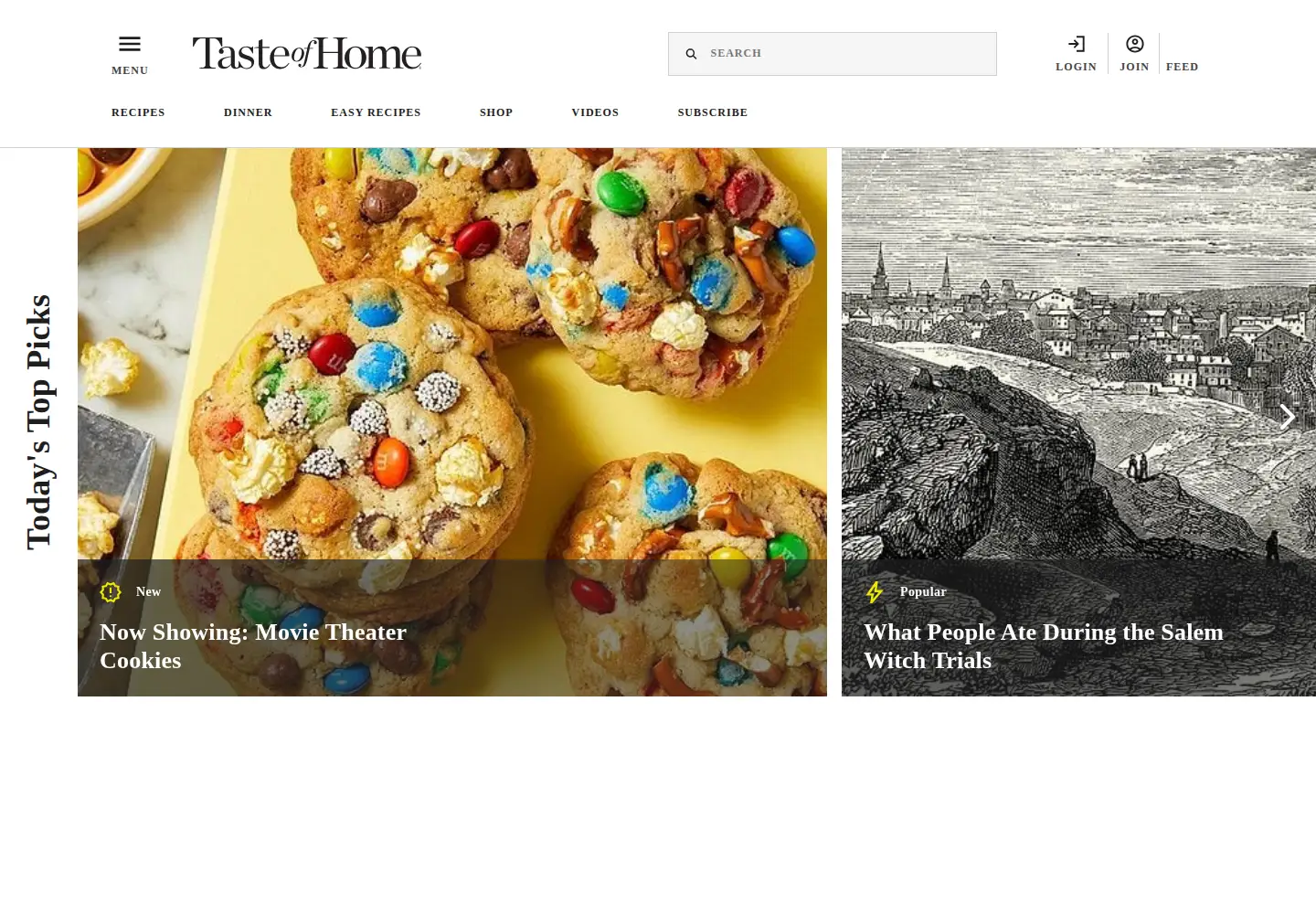 Screenshot of tasteofhome.com