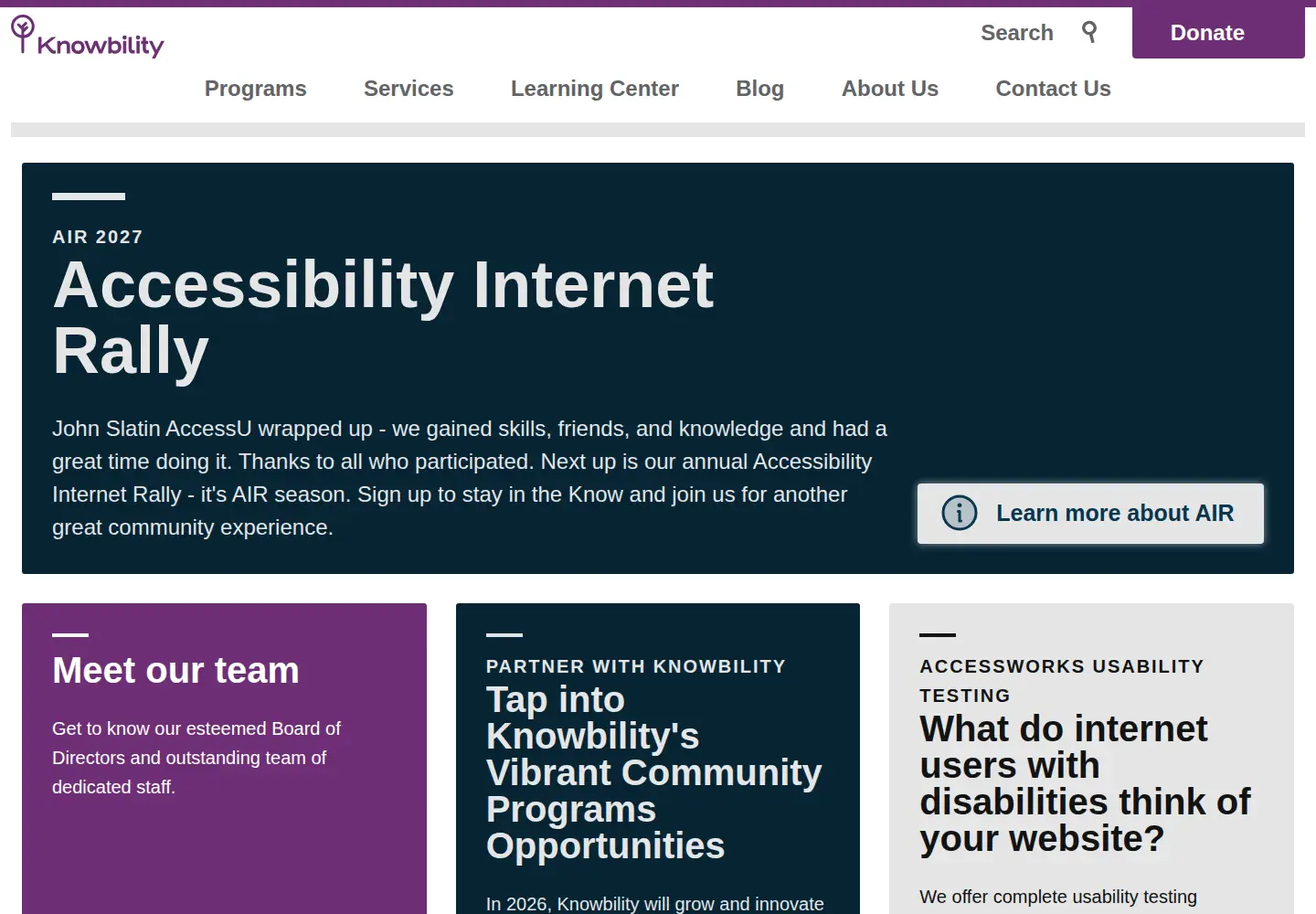 Screenshot of knowbility.org