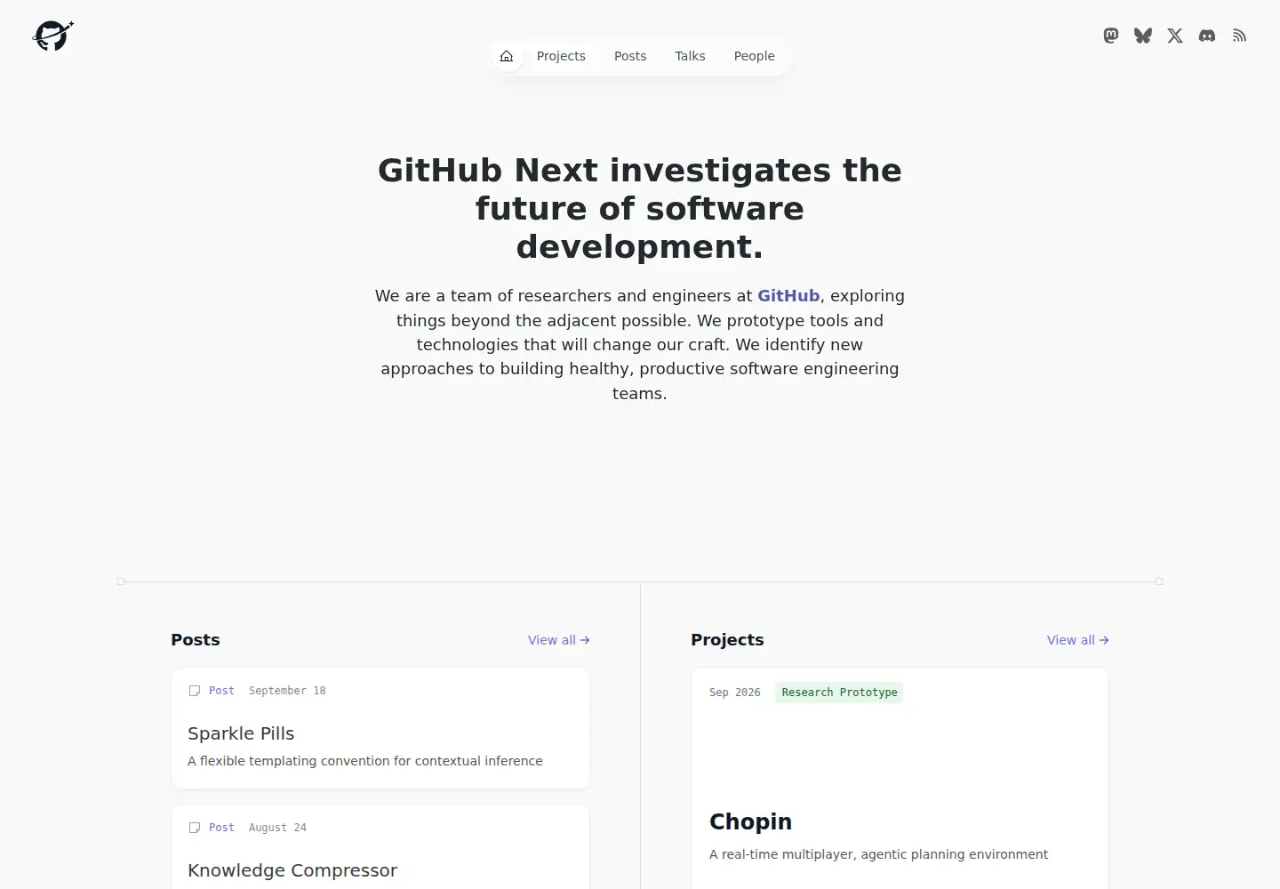 Captured homepage of githubnext.com in the current scan