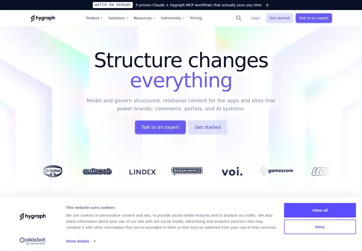 Screenshot of hygraph.com