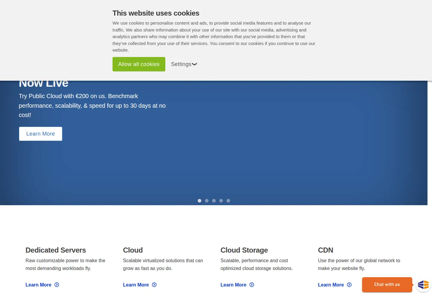 Captured homepage of leaseweb.com in the current scan