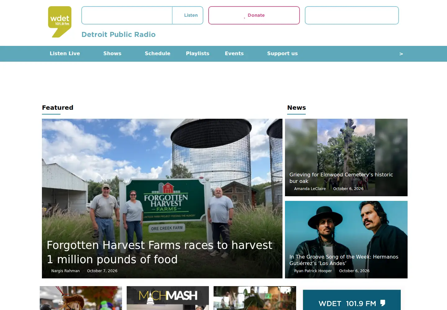 Screenshot of wdet.org