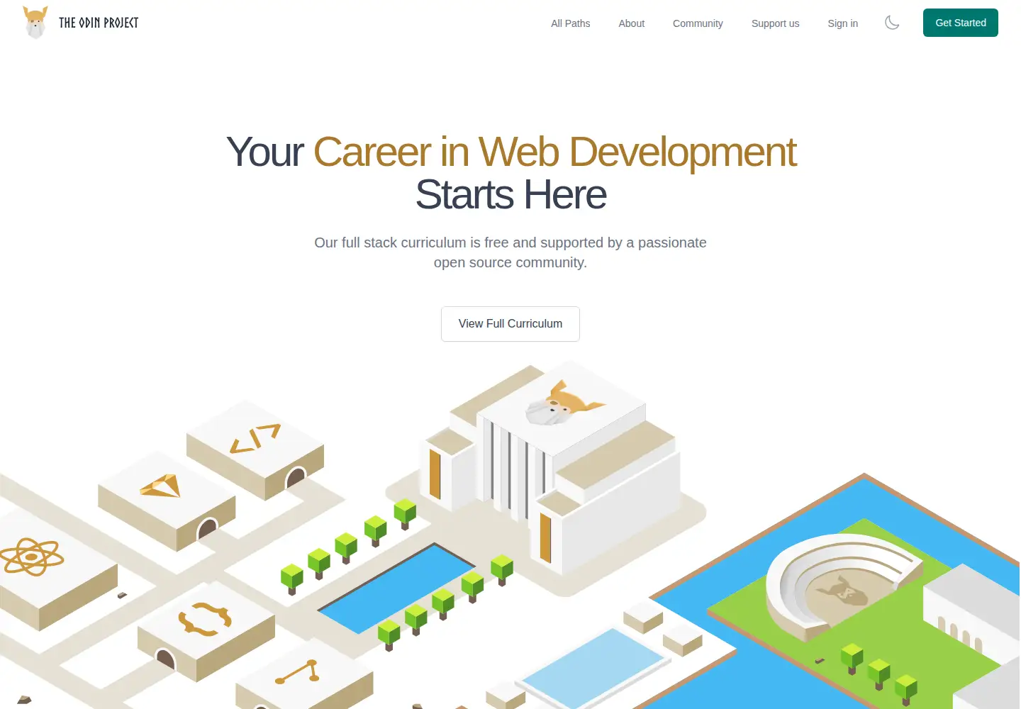 Screenshot of theodinproject.com