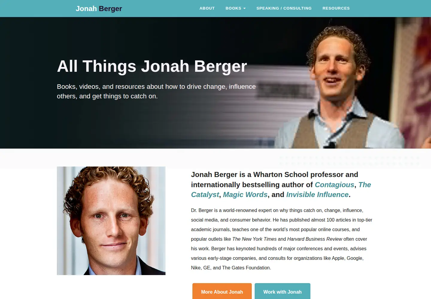 Screenshot of jonahberger.com