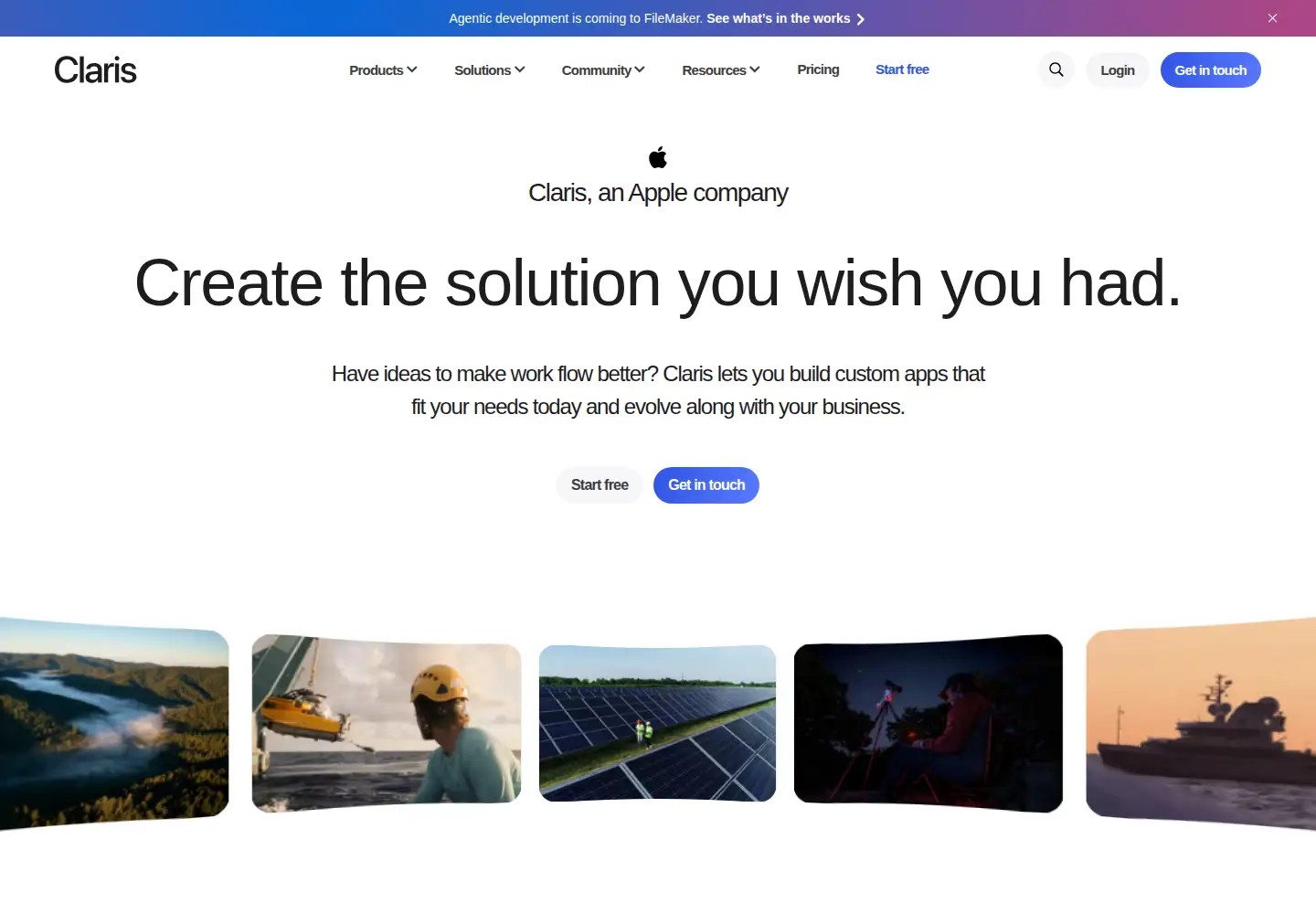 Captured homepage of filemaker.com in the current scan