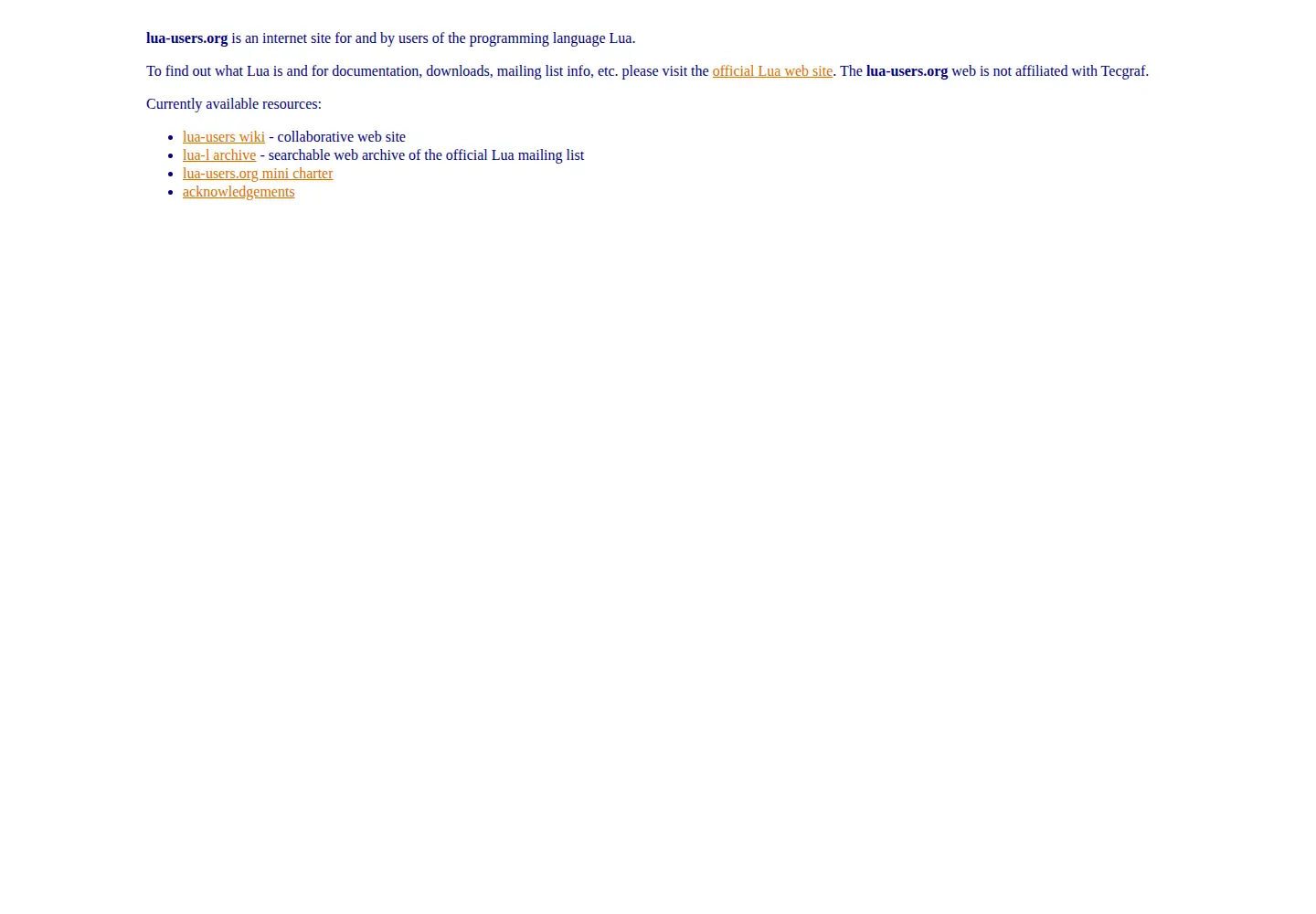 Screenshot of lua-users.org