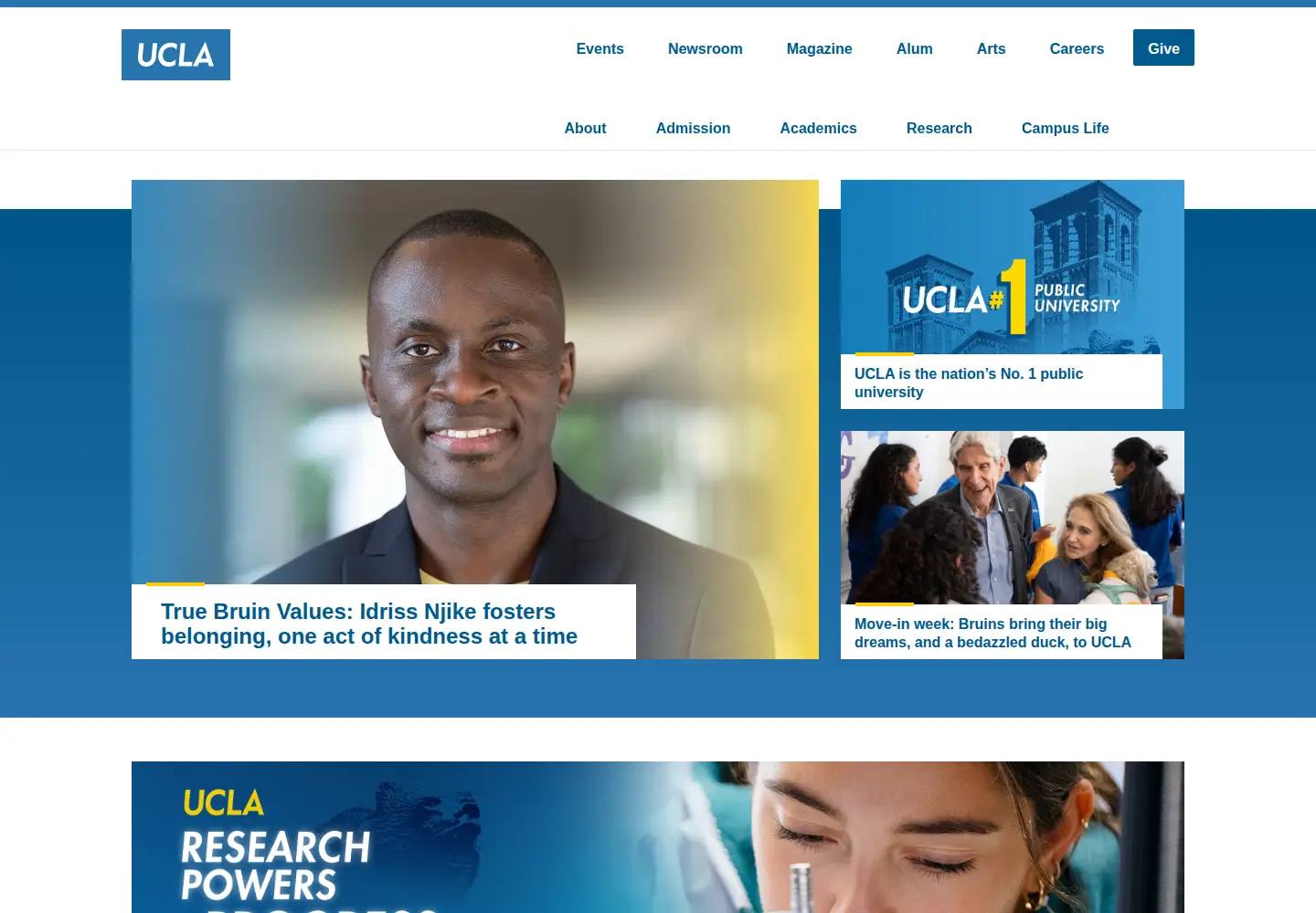 Screenshot of ucla.edu