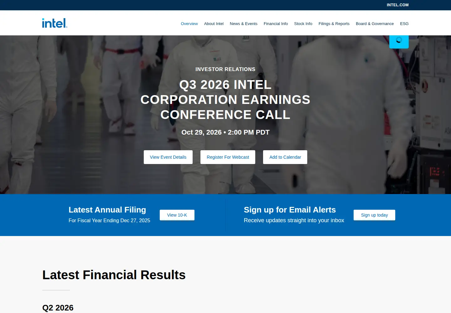 Screenshot of intc.com
