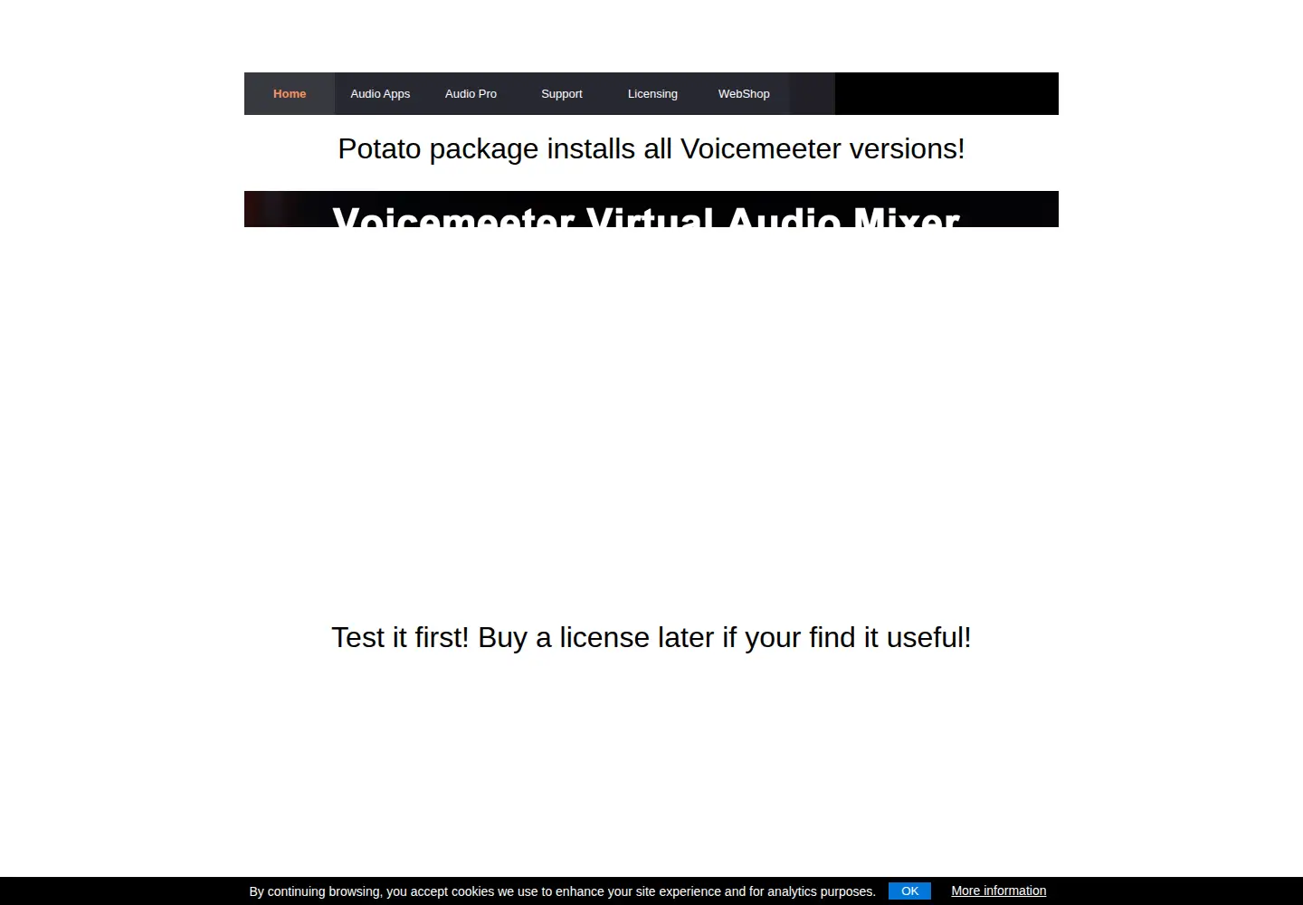Screenshot of vb-audio.com