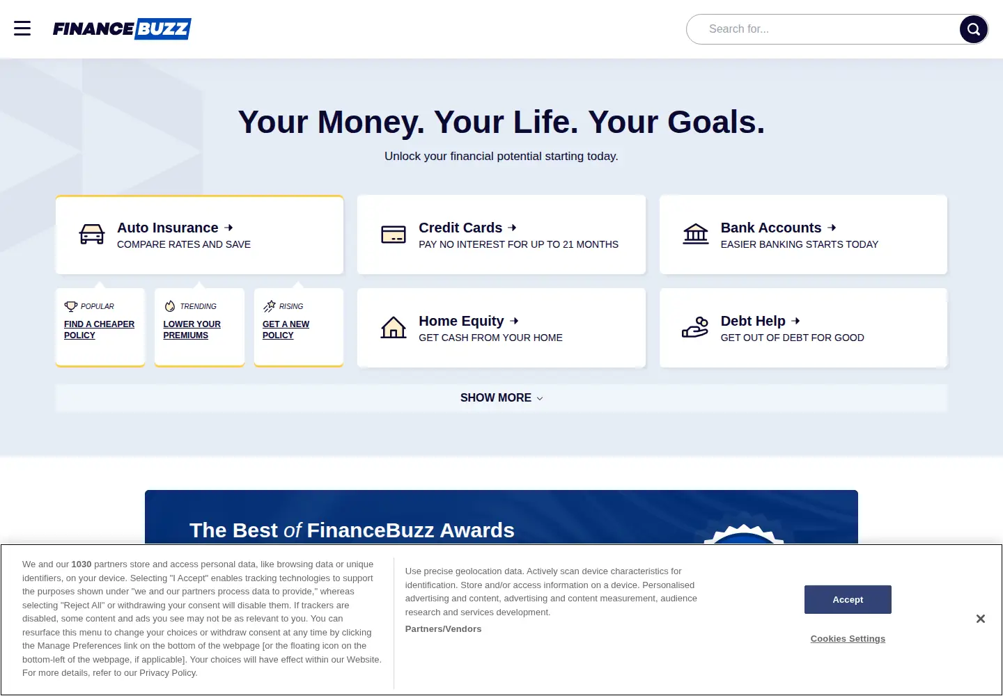 Screenshot of financebuzz.com
