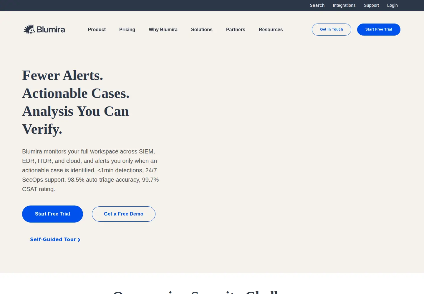 Screenshot of blumira.com