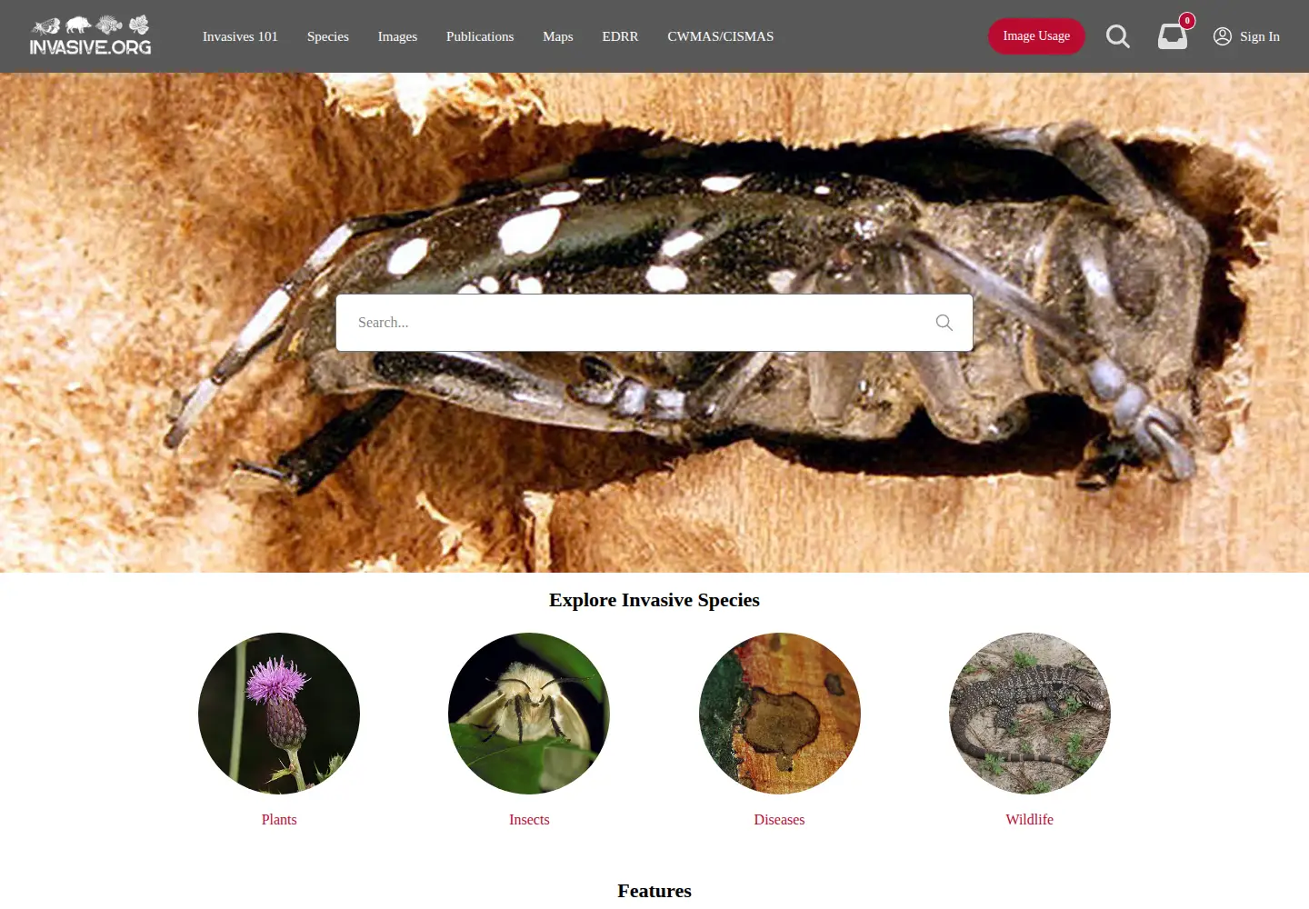 Screenshot of invasive.org