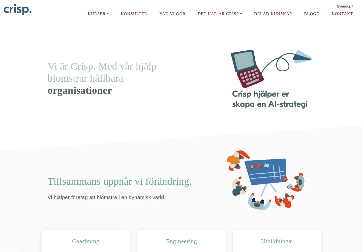 Captured homepage of crisp.se in the current scan