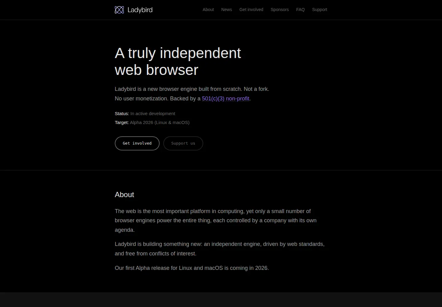 Screenshot of ladybird.org