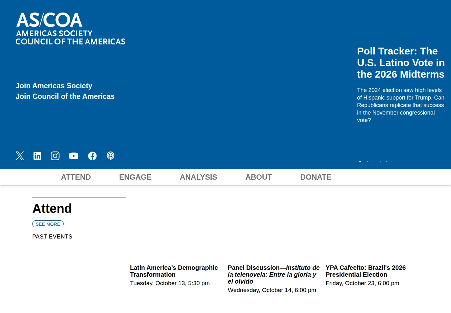 Captured homepage of as-coa.org in the current scan