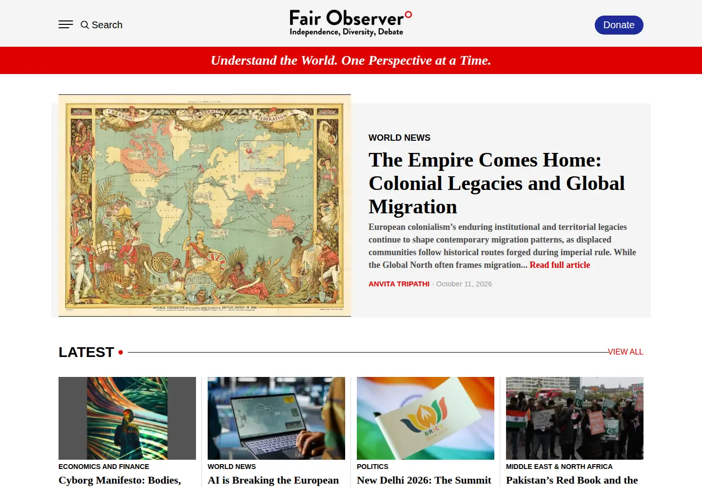 Captured homepage of fairobserver.com in the current scan
