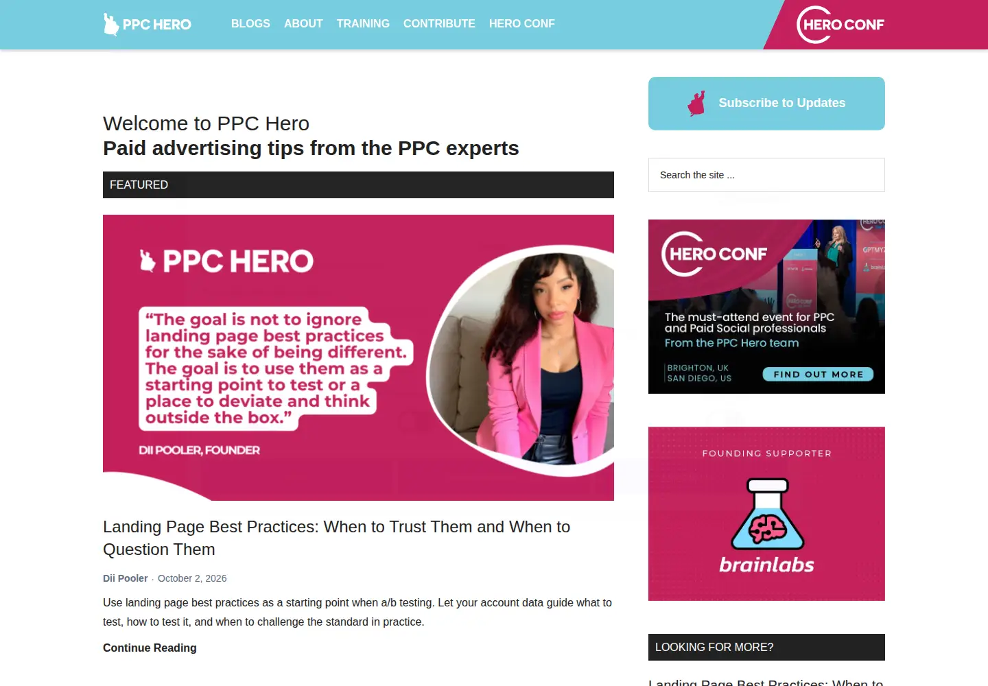 Captured homepage of ppchero.com in the current scan