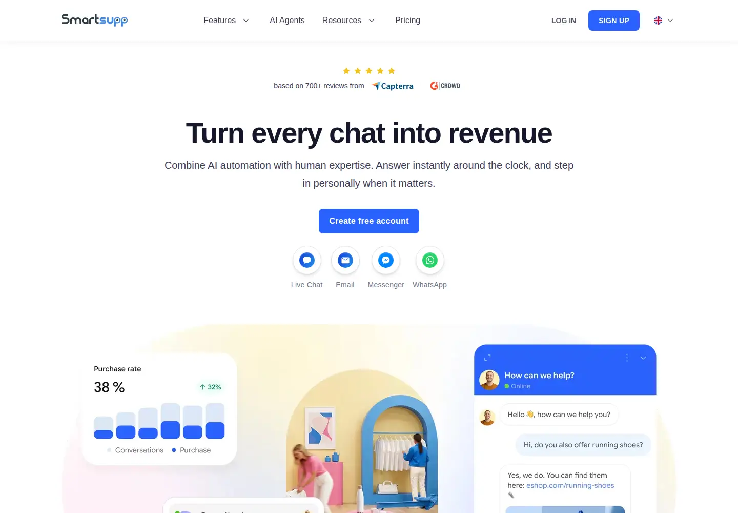 Screenshot of smartsupp.com