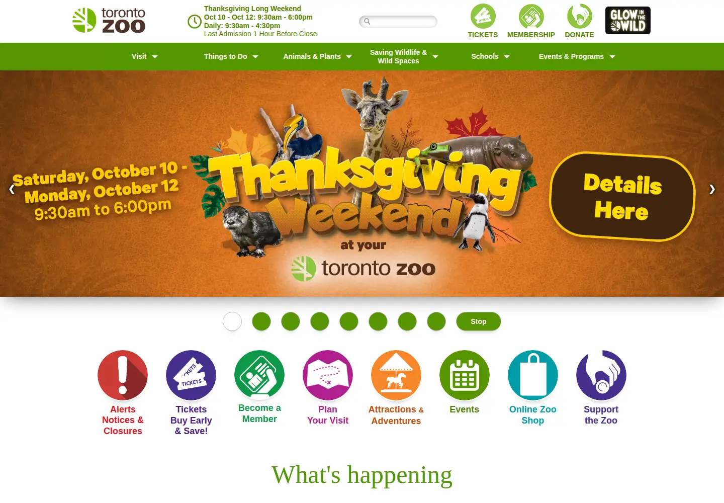 Screenshot of torontozoo.com