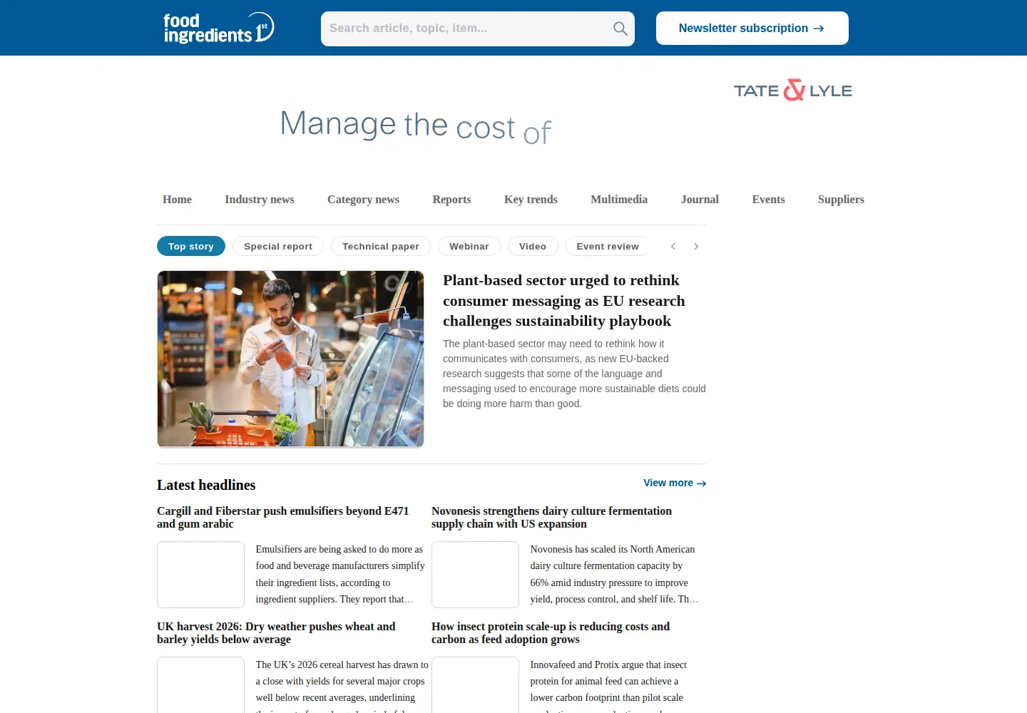 Screenshot of foodingredientsfirst.com