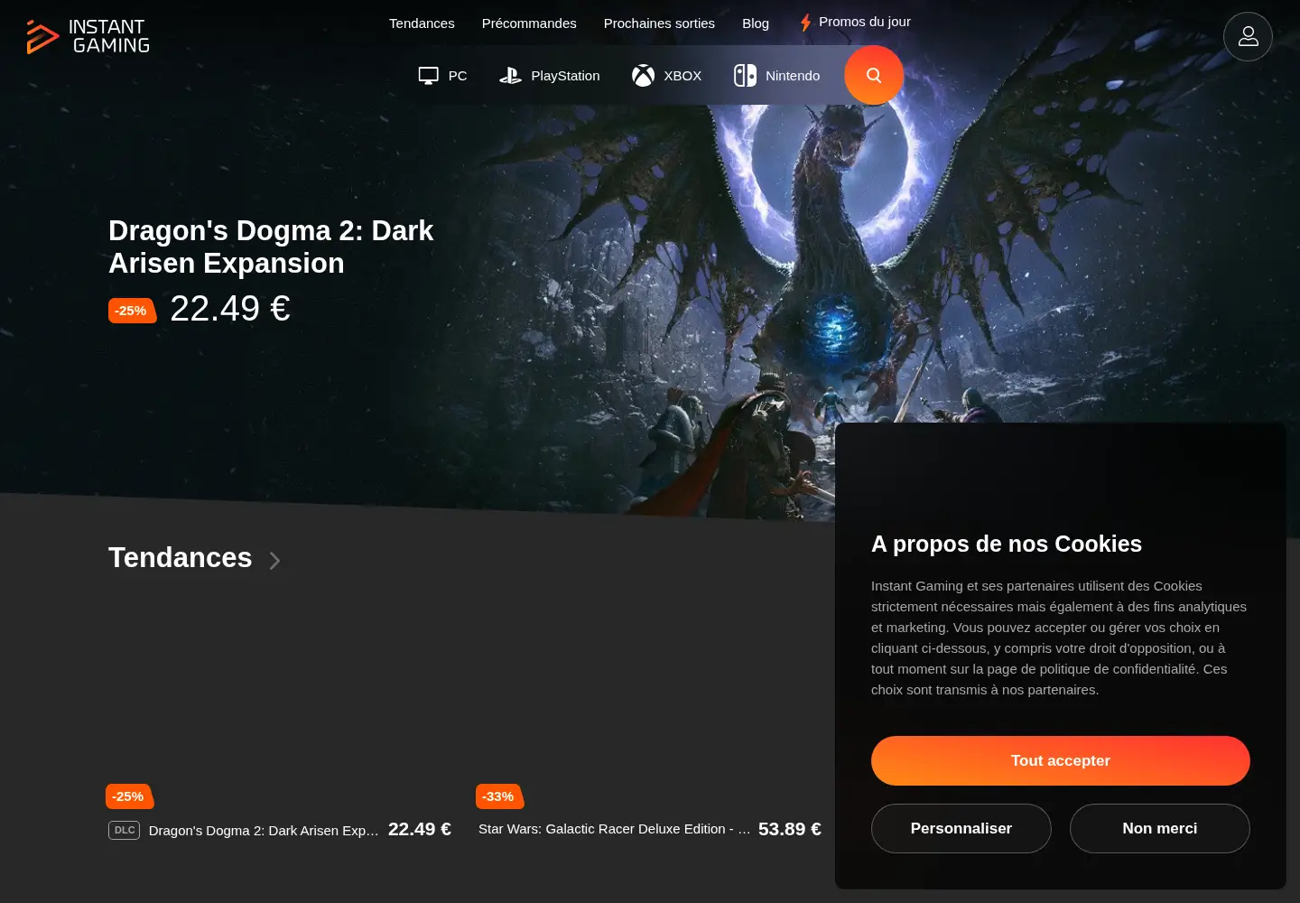 Screenshot of instant-gaming.com