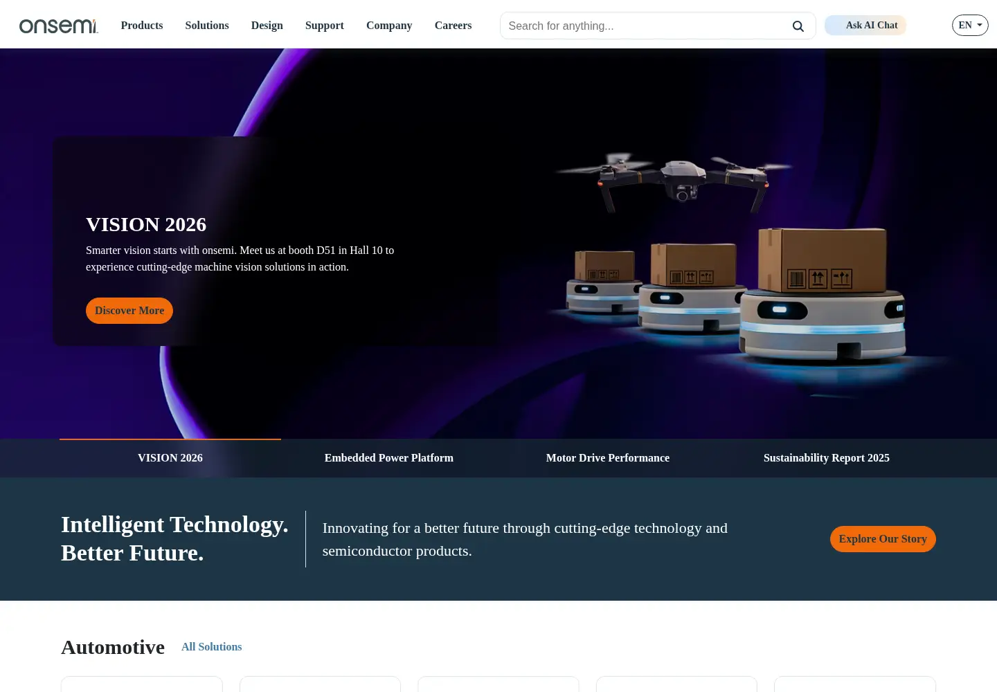 Screenshot of onsemi.com