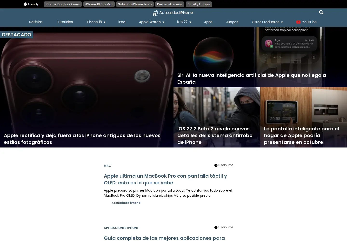 Screenshot of actualidadiphone.com