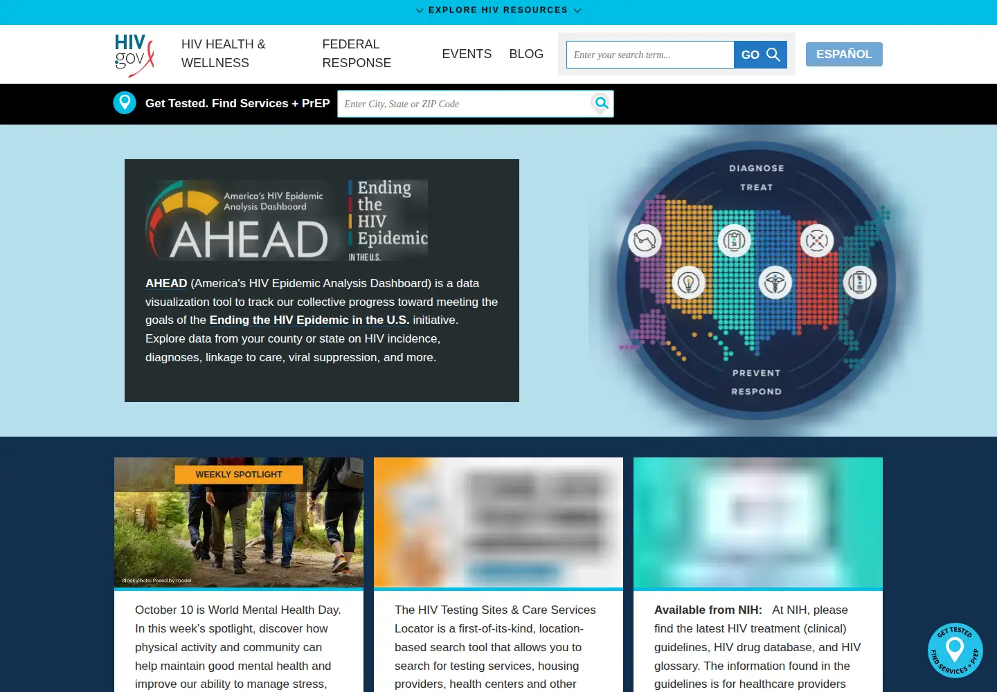 Screenshot of hiv.gov