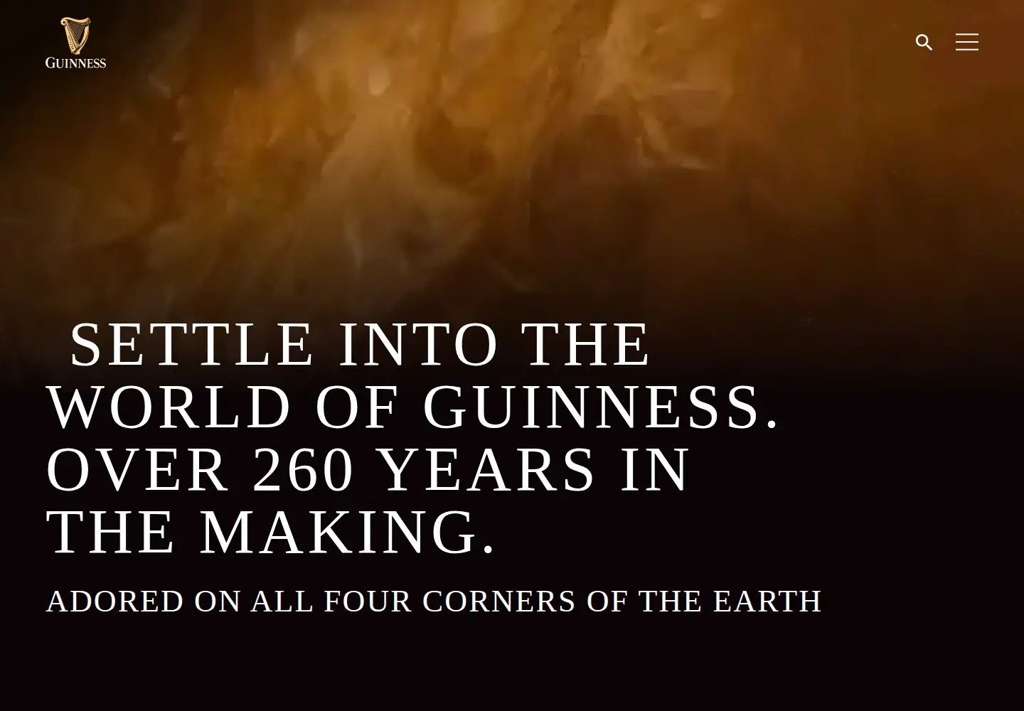 Screenshot of guinness.com