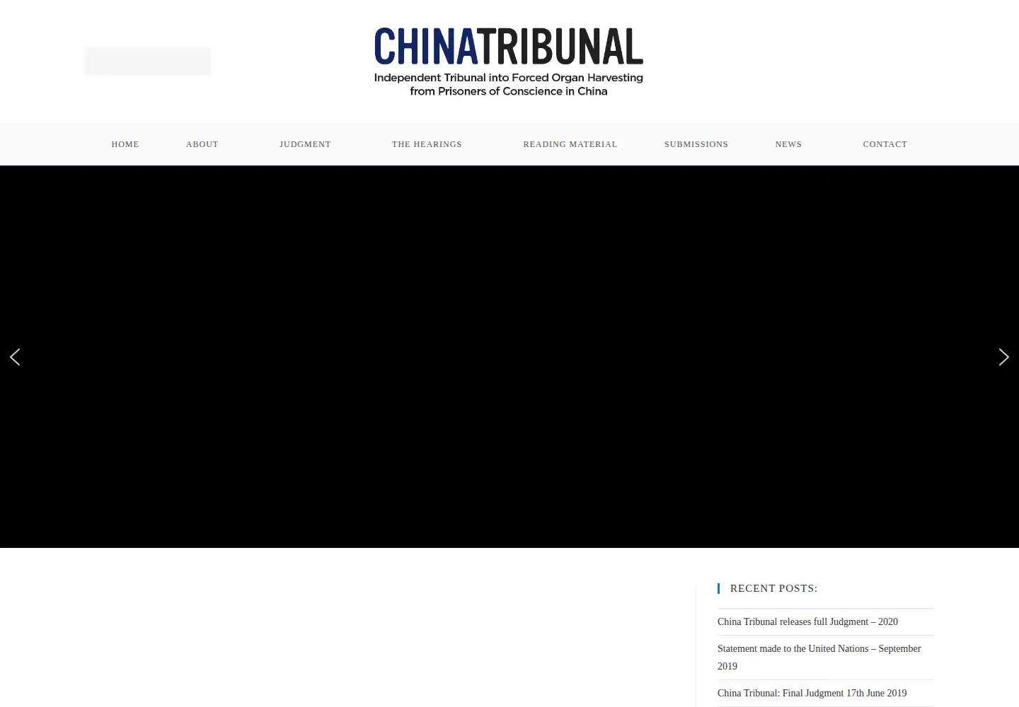 Screenshot of chinatribunal.com
