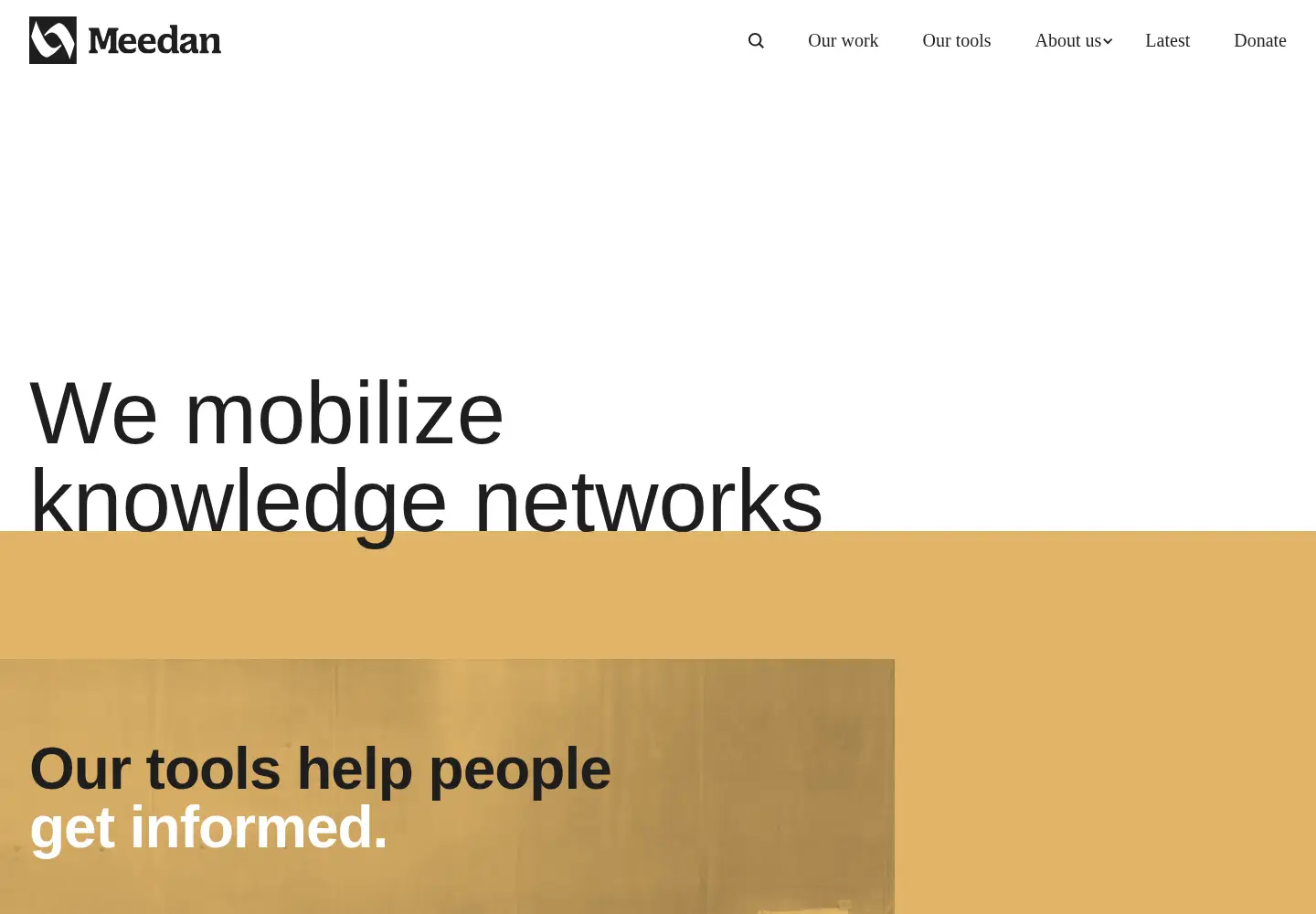 Captured homepage of meedan.com in the current scan
